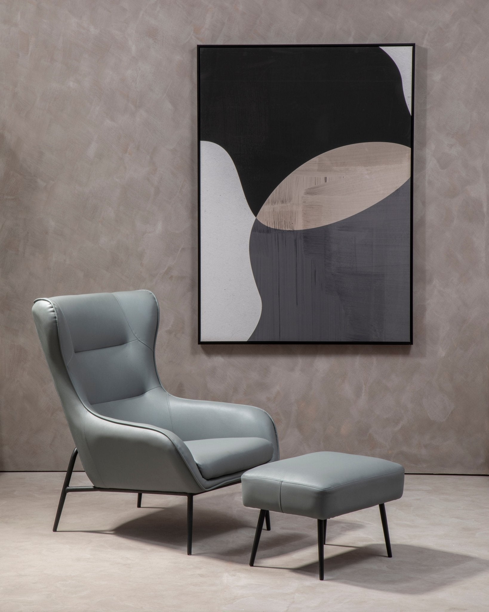 Halle Grey Armchair And Footstool - Skandi London