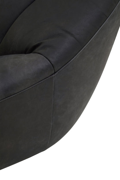 Garth Black Leather Chair - Skandi London