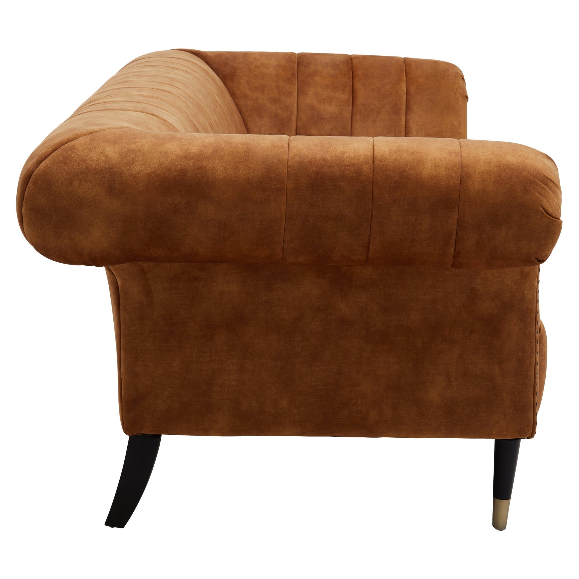 Olsen Three Seat Gold Velvet Sofa - Skandi London