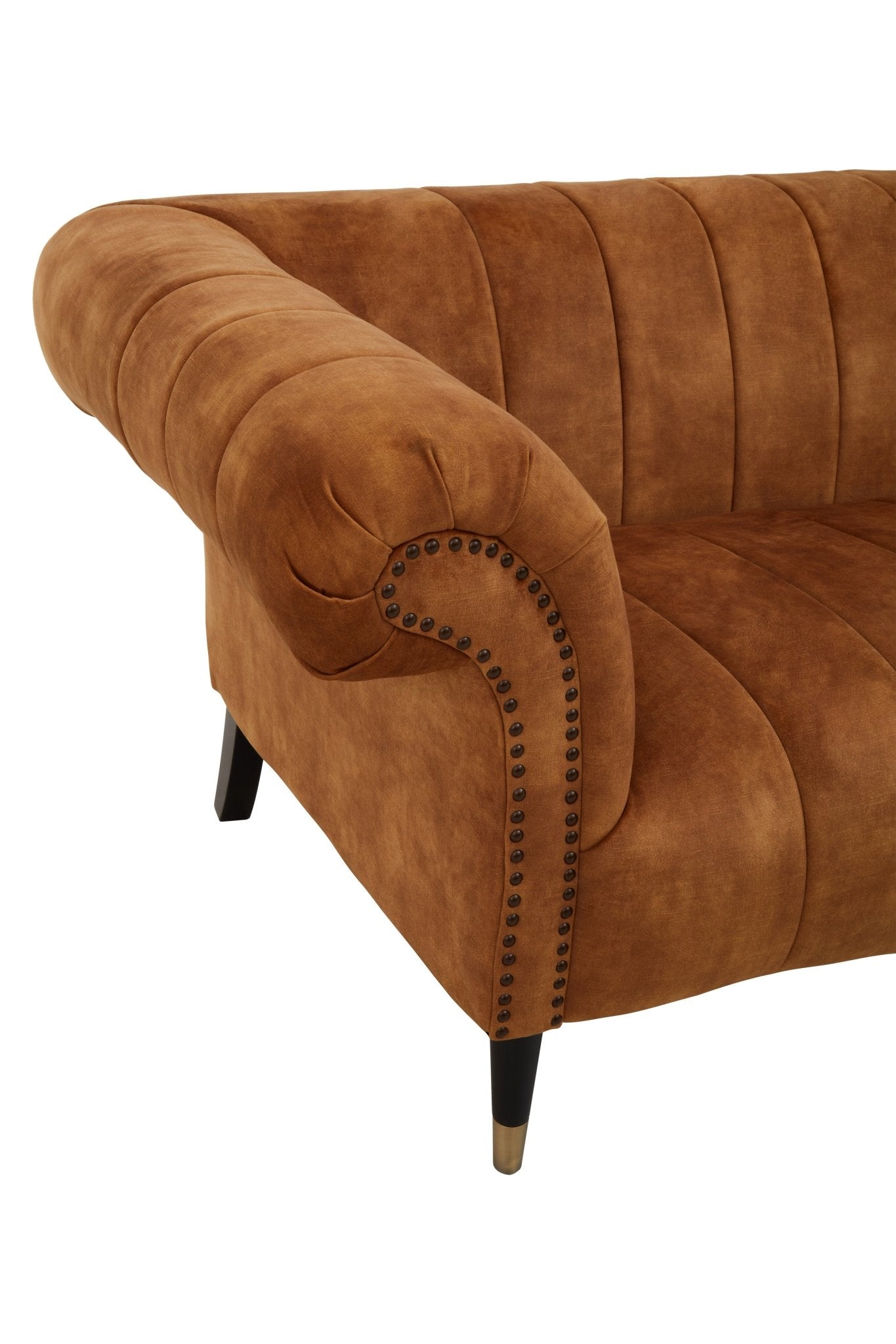Olsen Three Seat Gold Velvet Sofa - Skandi London