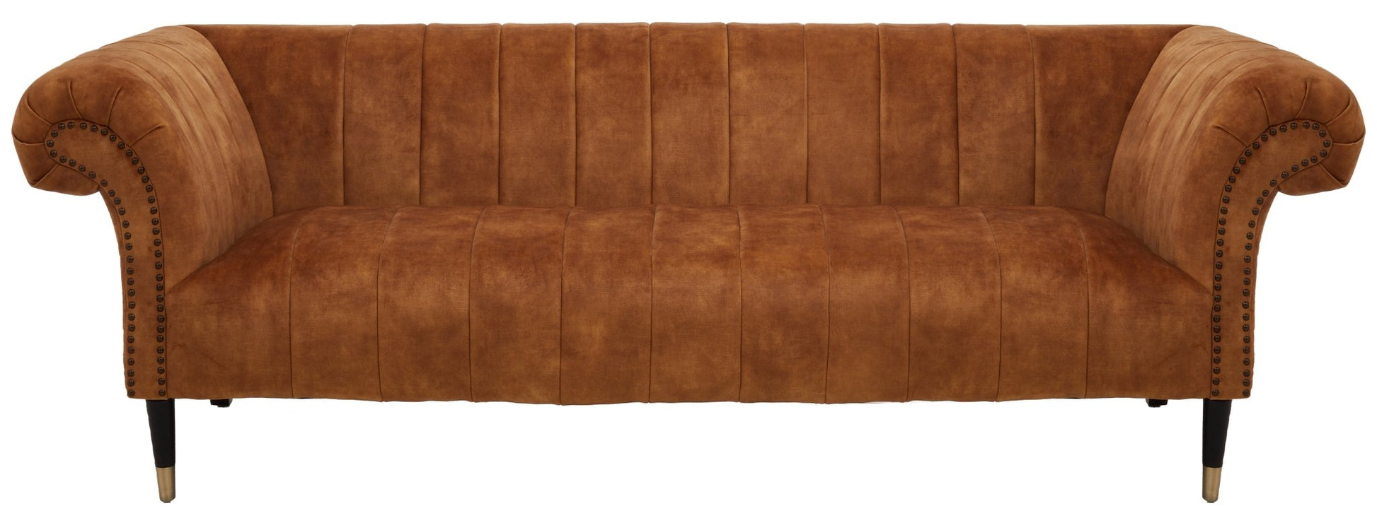 Olsen Three Seat Gold Velvet Sofa - Skandi London