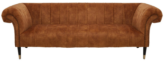 Olsen Three Seat Gold Velvet Sofa - Skandi London