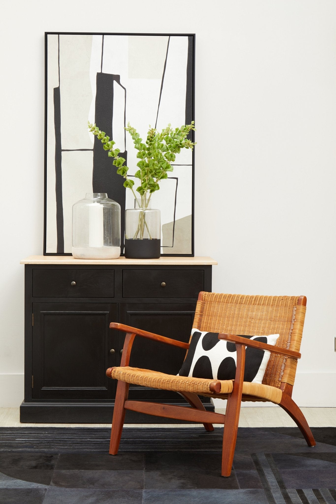 Gunner Woven Chair In Brown Natural Rattan - Skandi London