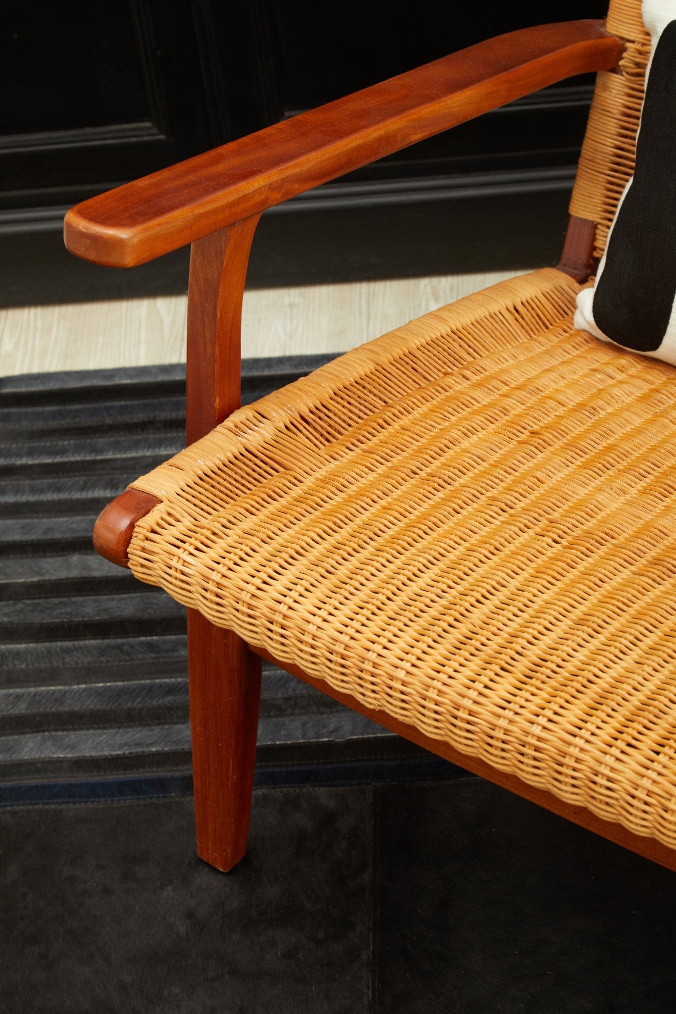 Gunner Woven Chair In Brown Natural Rattan - Skandi London