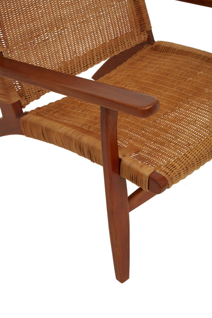 Gunner Woven Chair In Brown Natural Rattan - Skandi London