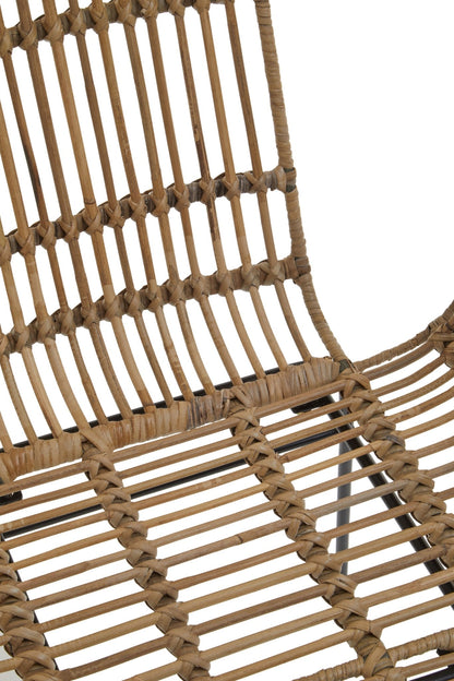 Gunner Natural Rattan With Black Metal Armchair Chair - Skandi London