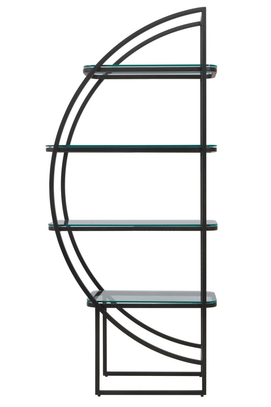 Sander Left Half Moon Black Shelf Unit - Skandi London