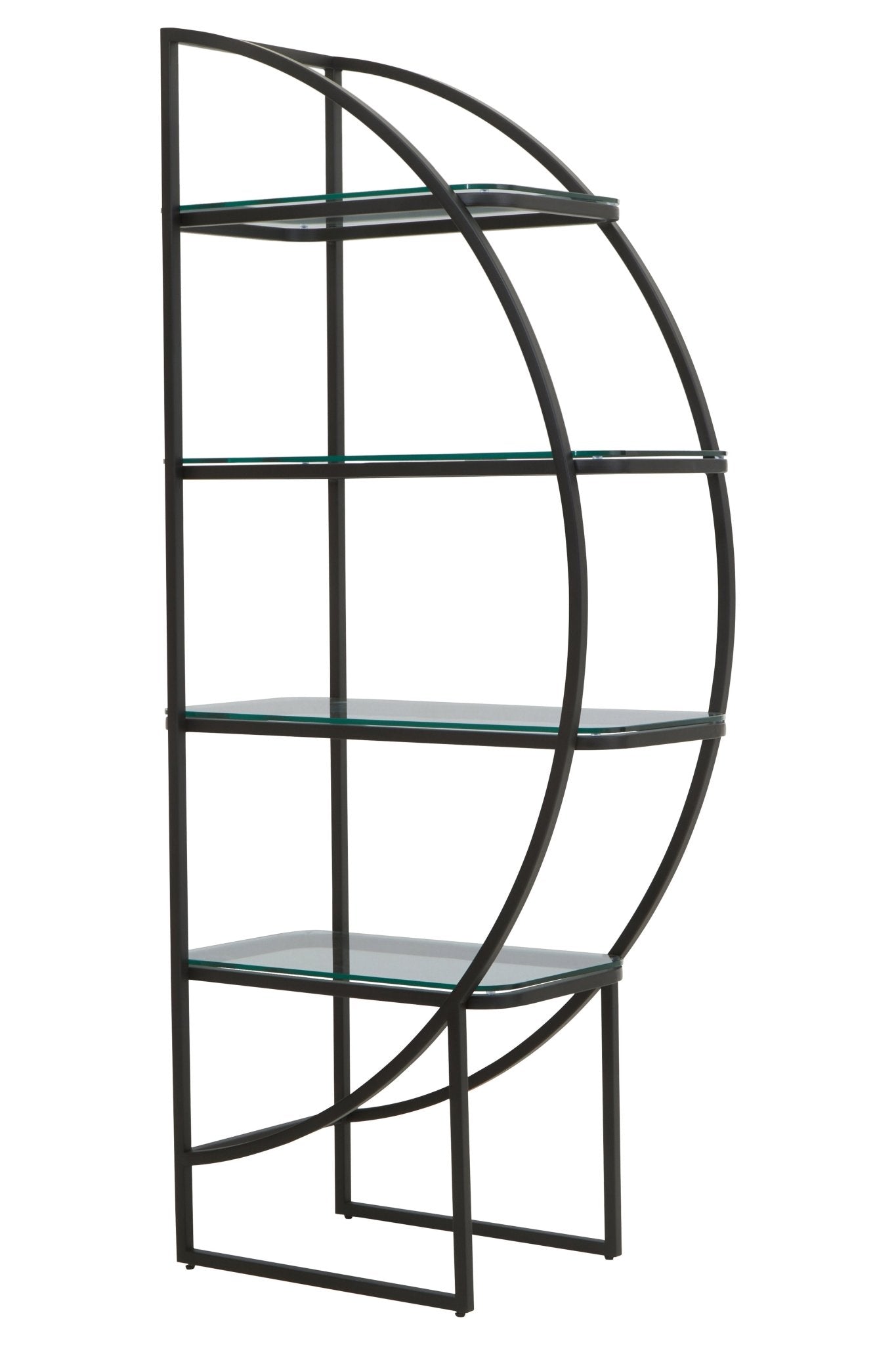 Sander Right Half Moon Black Shelf Unit - Skandi London