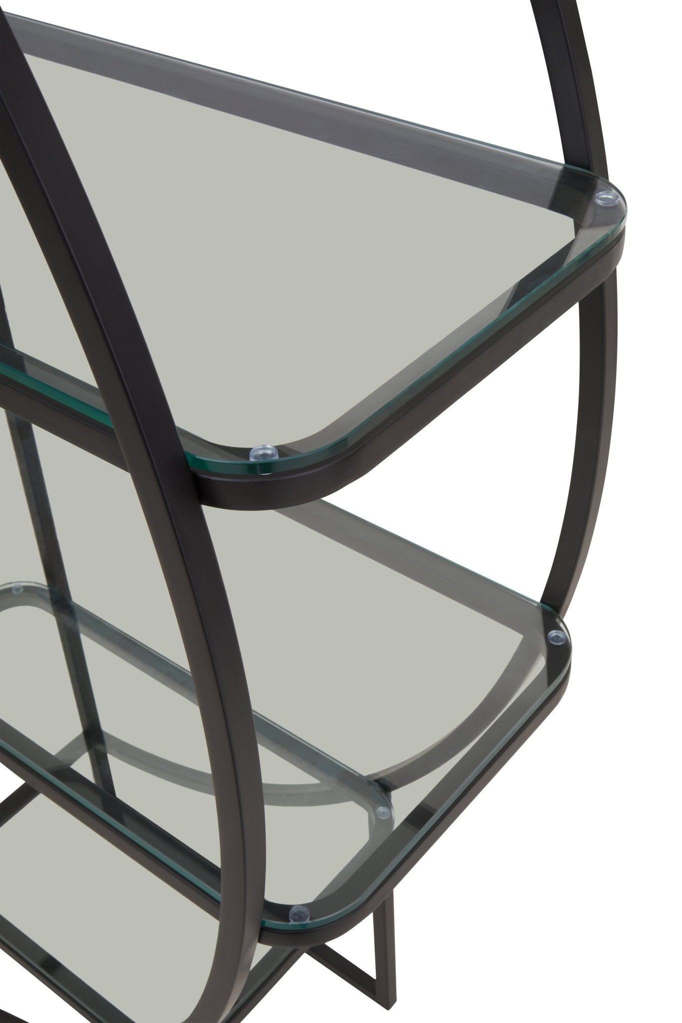 Sander Right Half Moon Black Shelf Unit - Skandi London