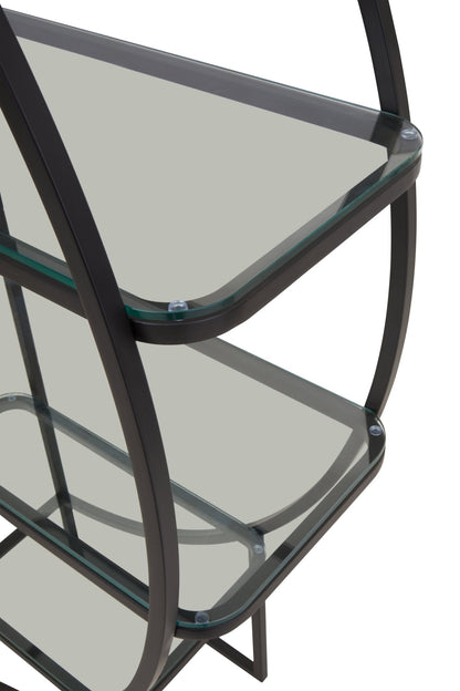 Sander Right Half Moon Black Shelf Unit - Skandi London