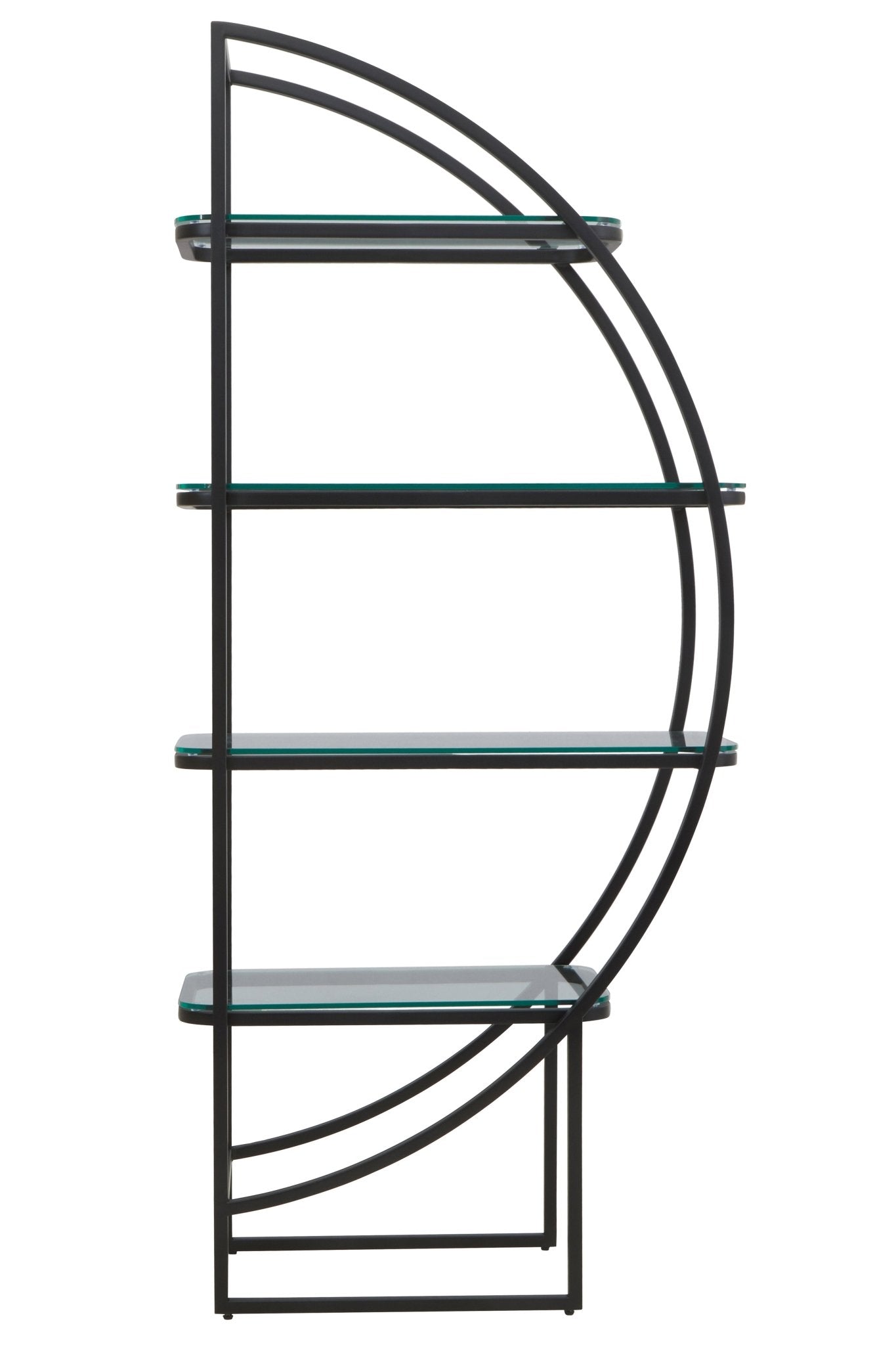 Sander Right Half Moon Black Shelf Unit - Skandi London