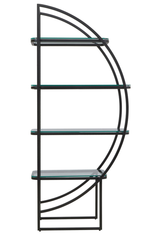 Sander Right Half Moon Black Shelf Unit - Skandi London