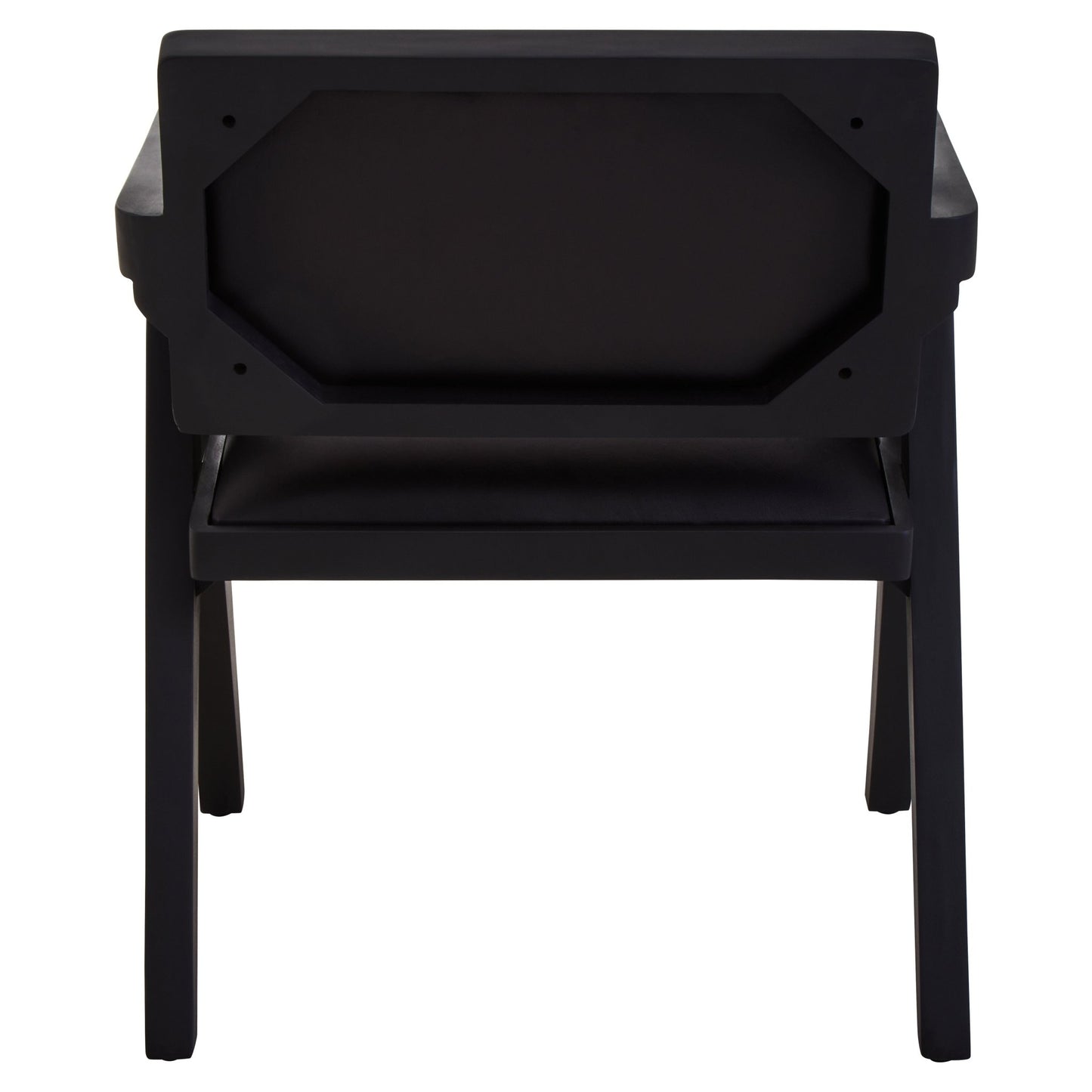 Bodil Black Leather Armchair With Wood Frame - Skandi London
