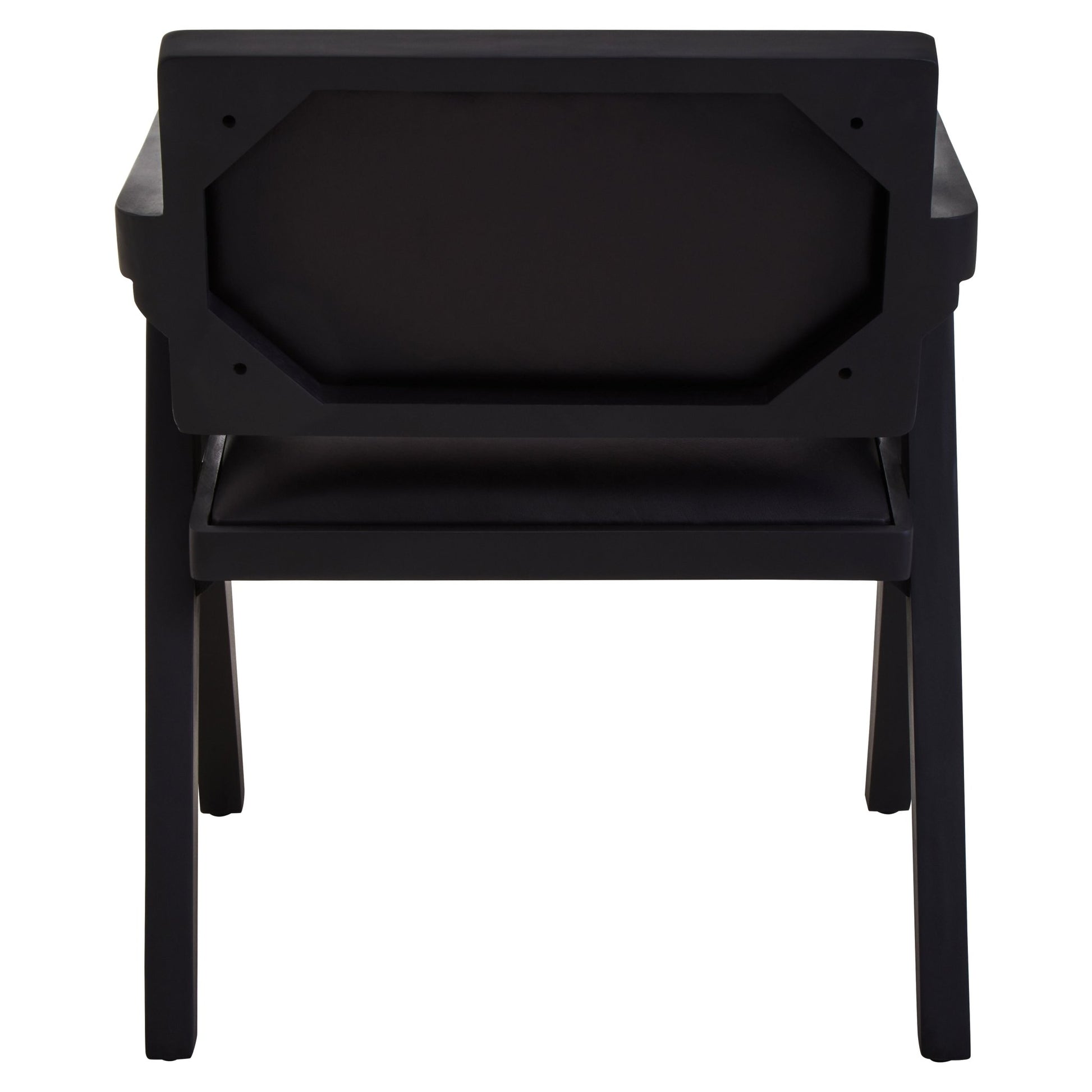 Bodil Black Leather Armchair With Wood Frame - Skandi London