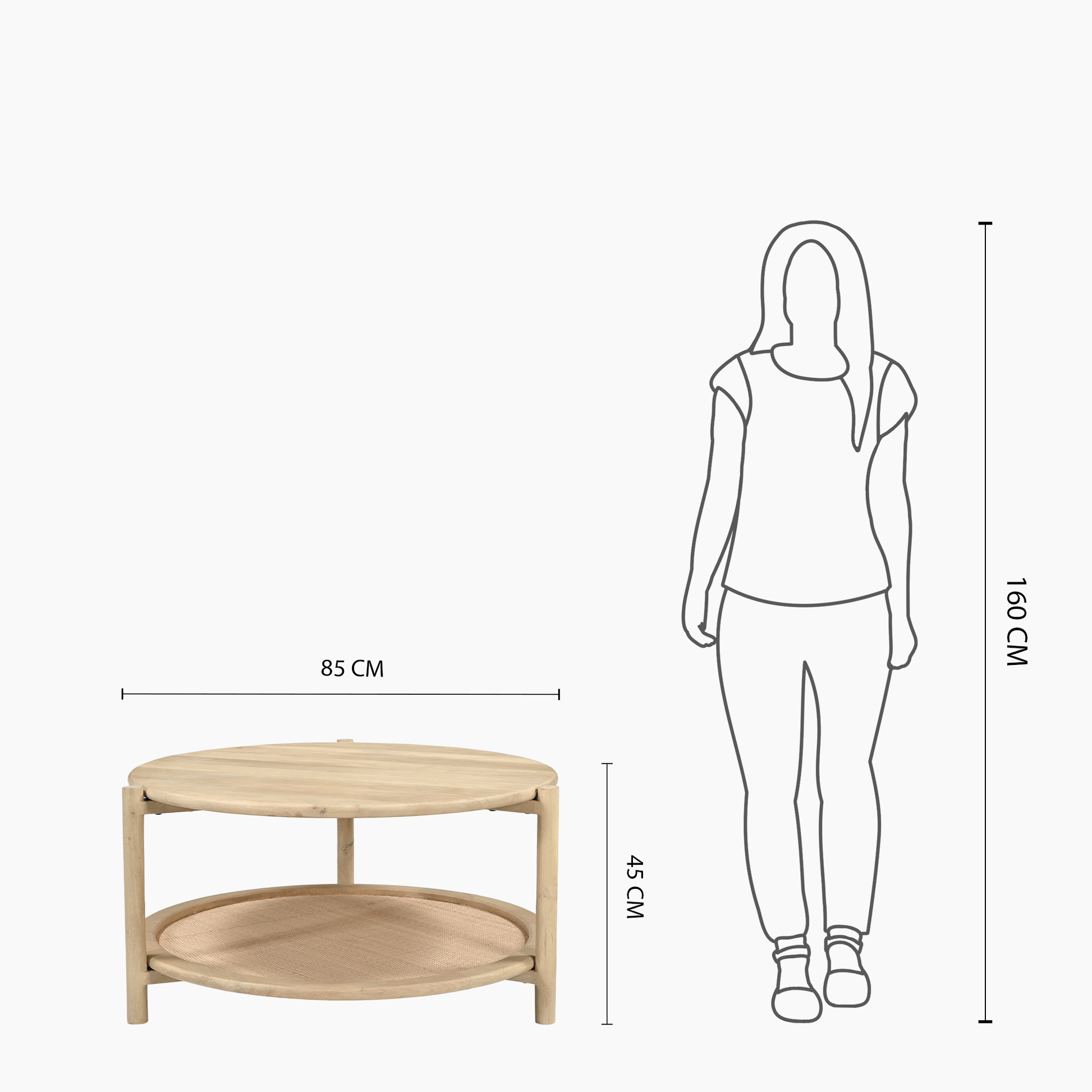 Hackney Rattan Coffee Table - Skandi London