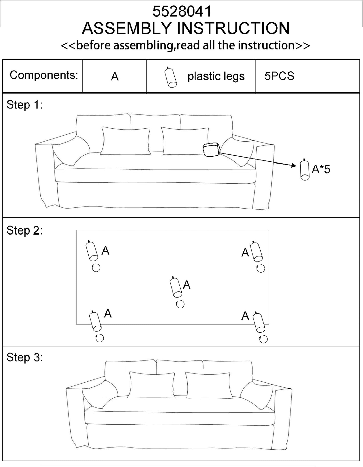 Kara 3 Seat Cream Sofa - Skandi London
