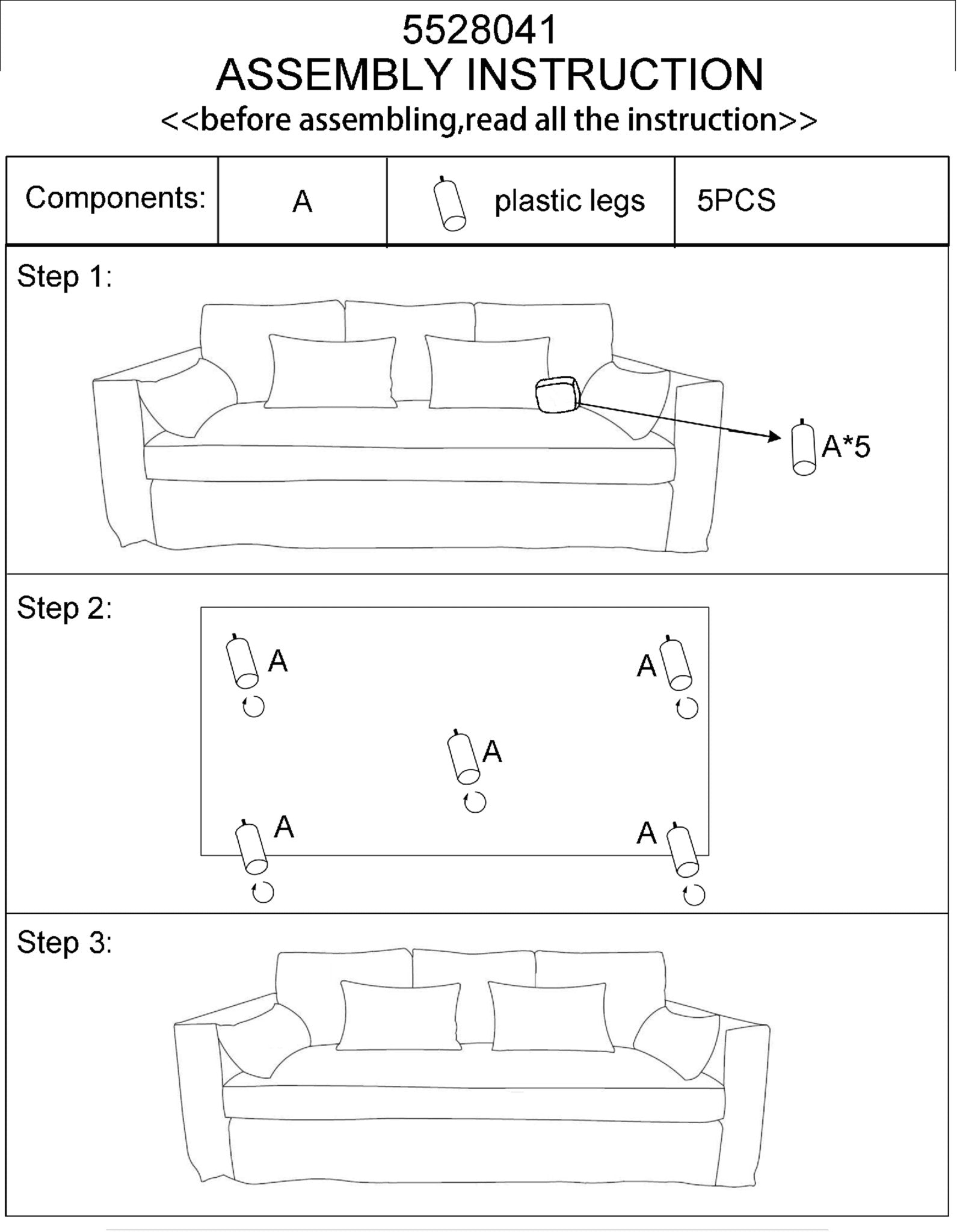 Kara 3 Seat Cream Sofa - Skandi London