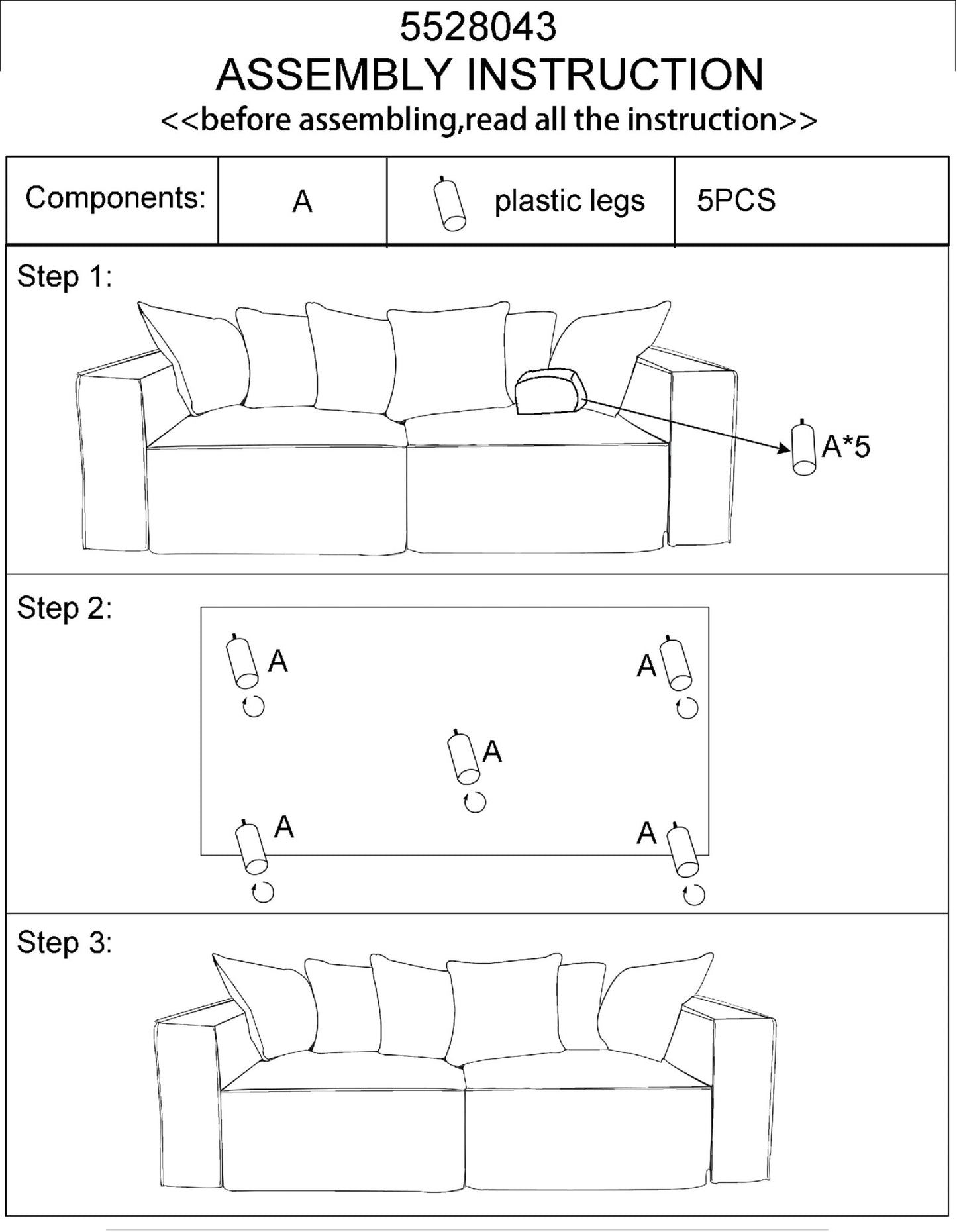 Juni 3 Seat Cream Sofa - Skandi London