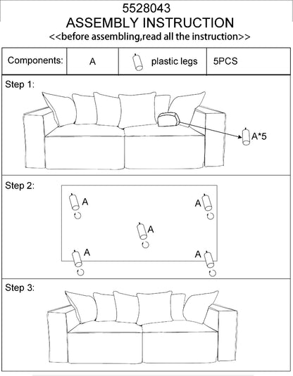Juni 3 Seat Cream Sofa - Skandi London