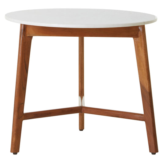 Kiersten White Marble Round Side Table. - Skandi London