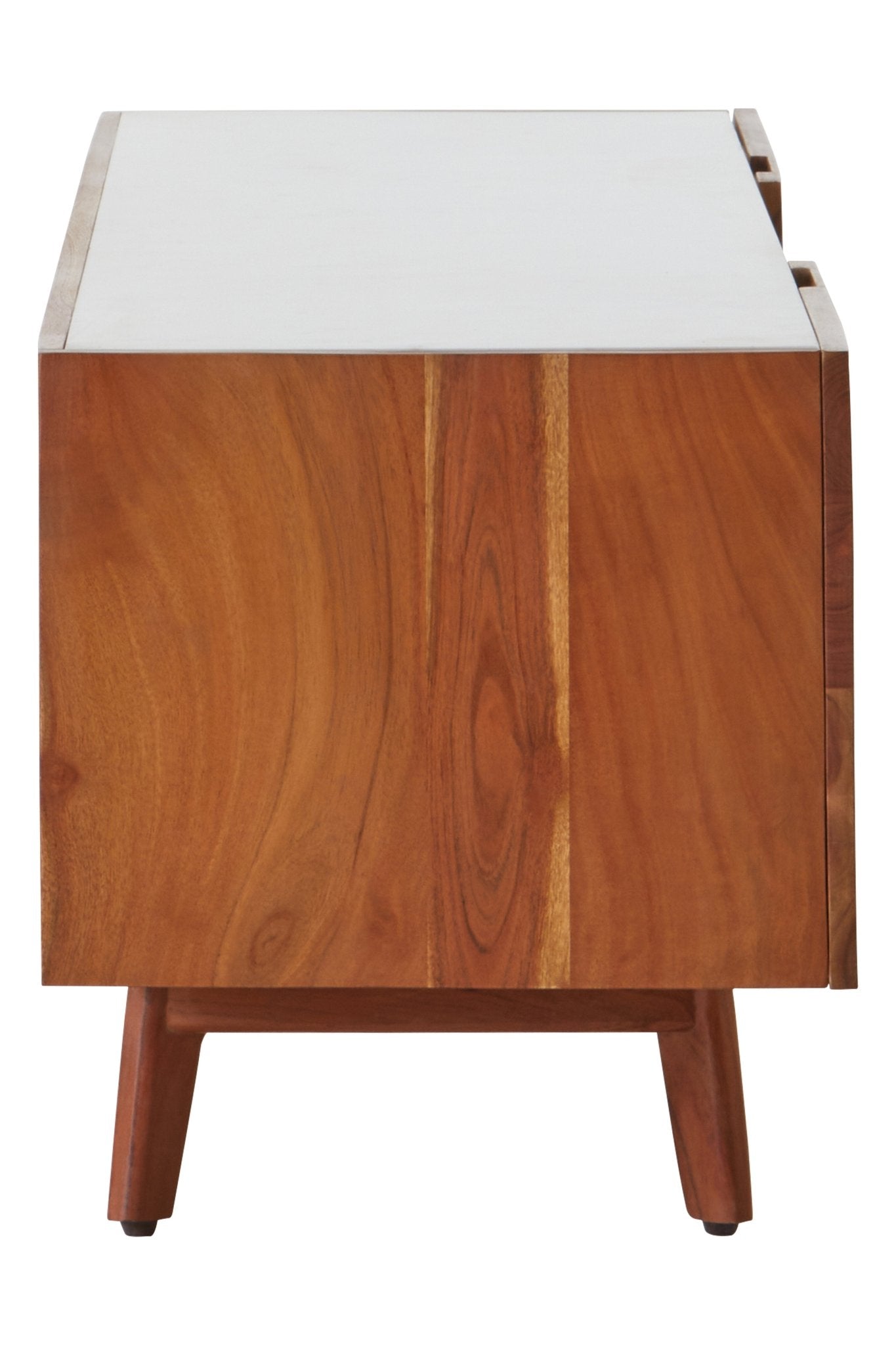Kiersten 2 Door White Marble Media Unit - Skandi London