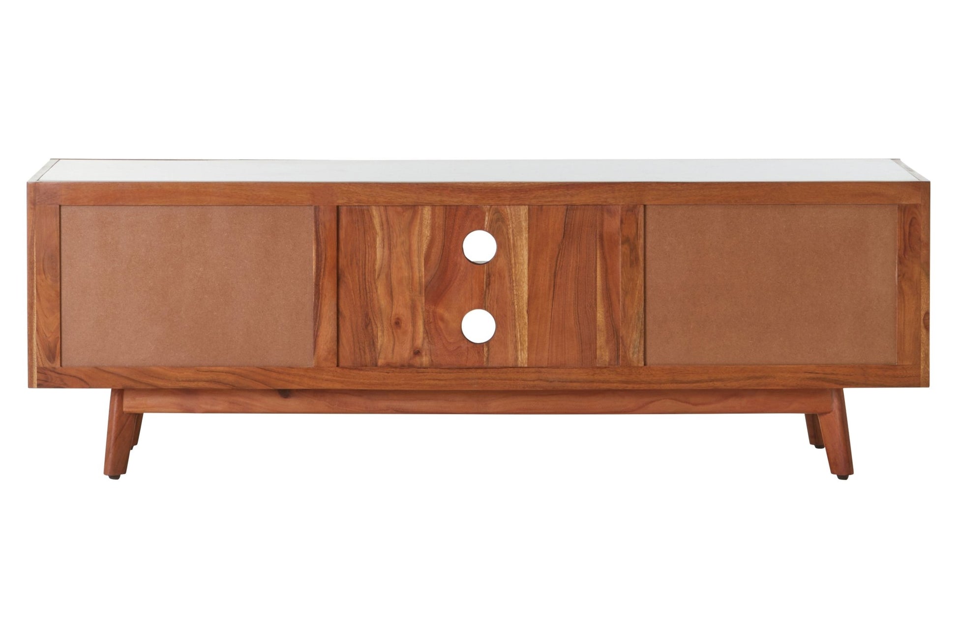 Kiersten 2 Door White Marble Media Unit - Skandi London