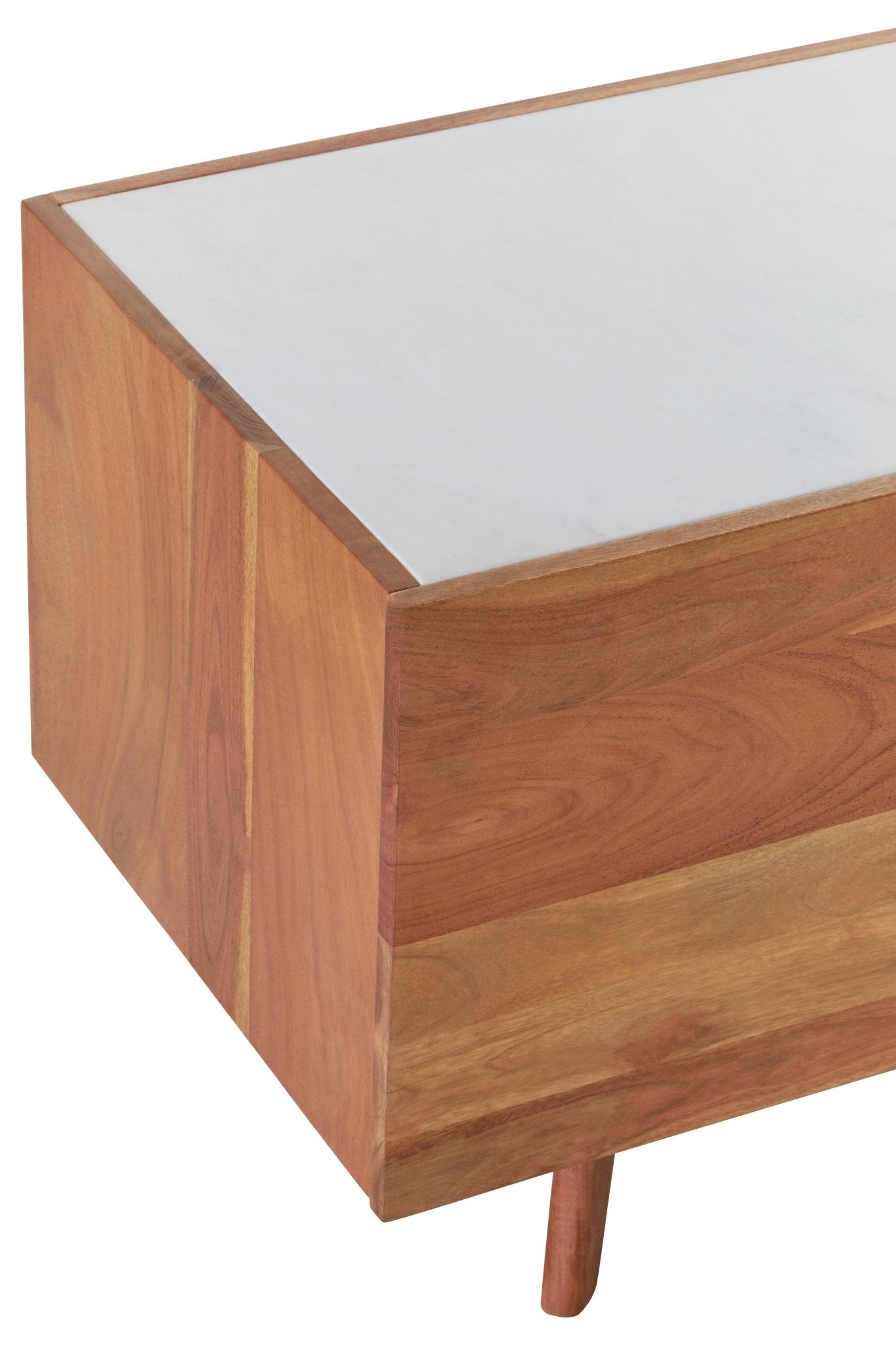 Kiersten 2 Door White Marble Media Unit - Skandi London