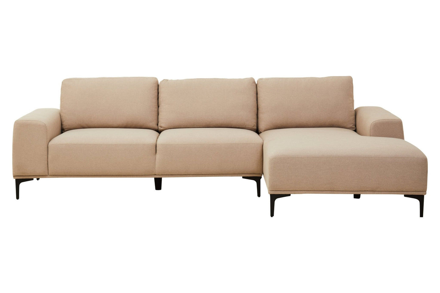 Rakel 3 Seat Natural Fabric Left Chaise Sofa - Skandi London