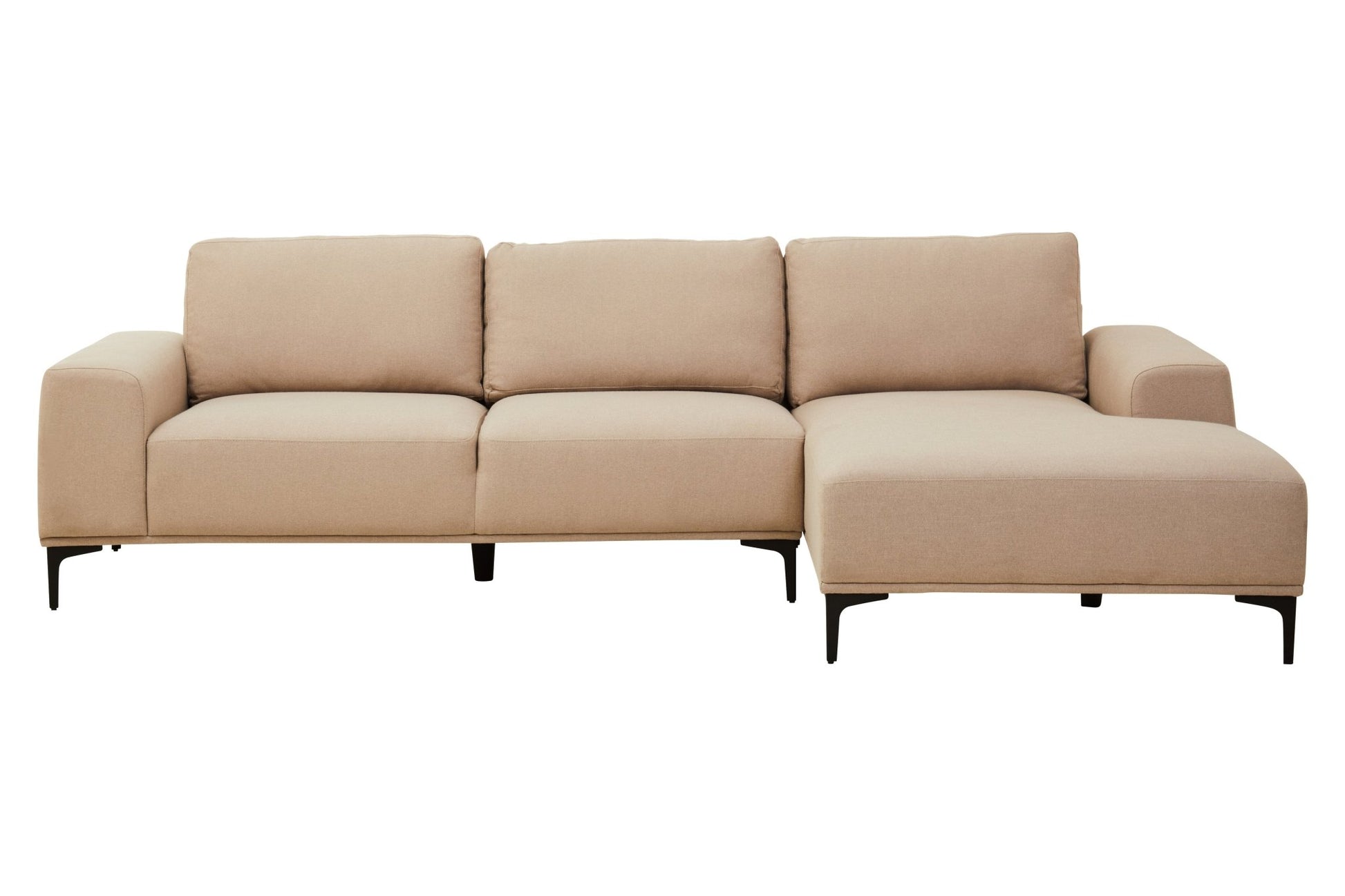 Rakel 3 Seat Natural Fabric Left Chaise Sofa - Skandi London