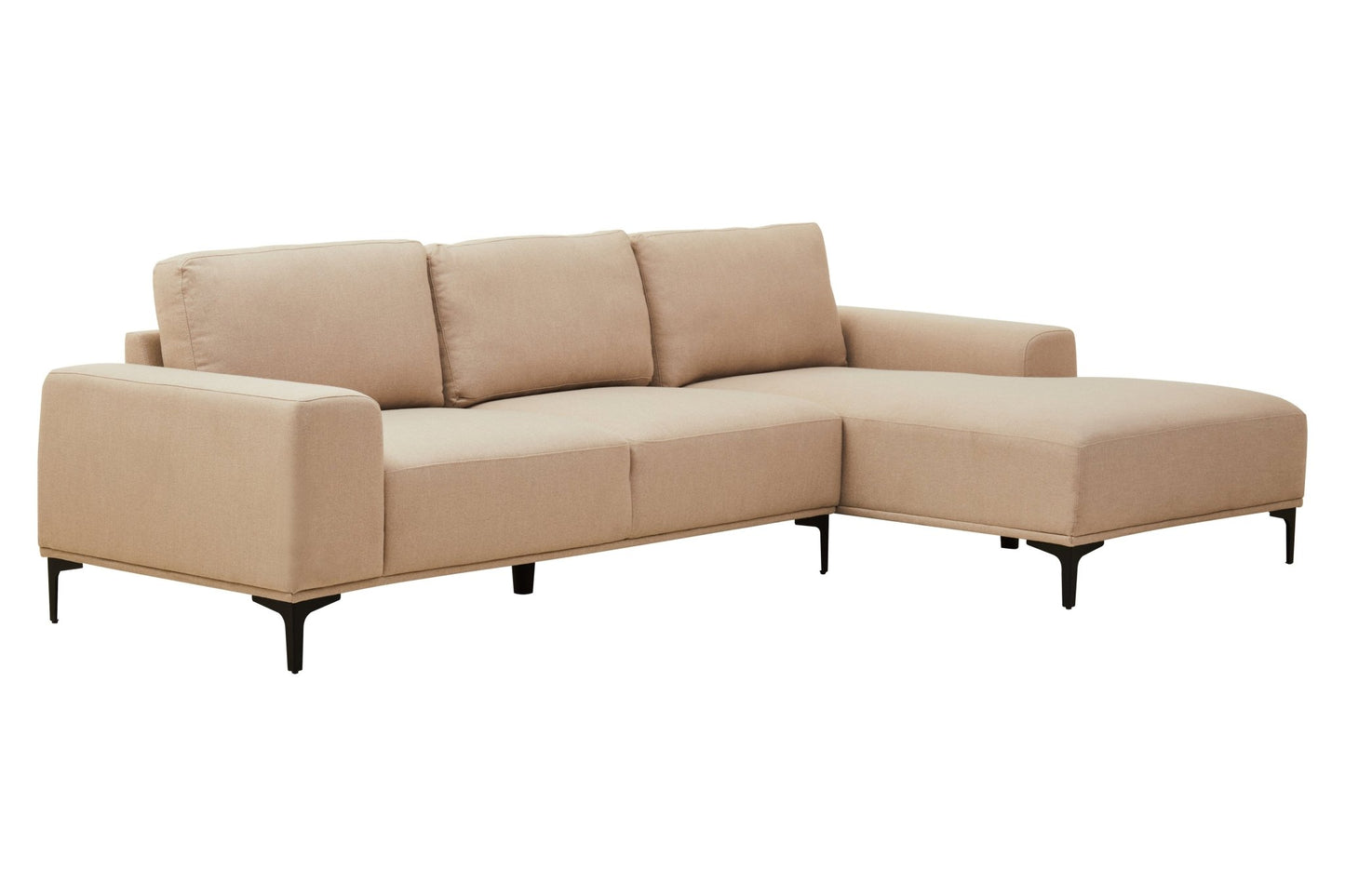 Rakel 3 Seat Natural Fabric Left Chaise Sofa - Skandi London