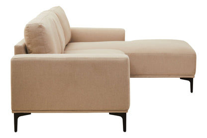 Rakel 3 Seat Natural Fabric Left Chaise Sofa - Skandi London