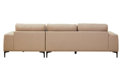 Rakel 3 Seat Natural Fabric Left Chaise Sofa - Skandi London