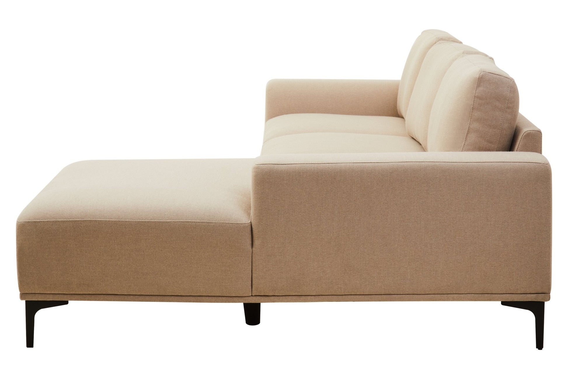 Rakel 3 Seat Natural Fabric Left Chaise Sofa - Skandi London