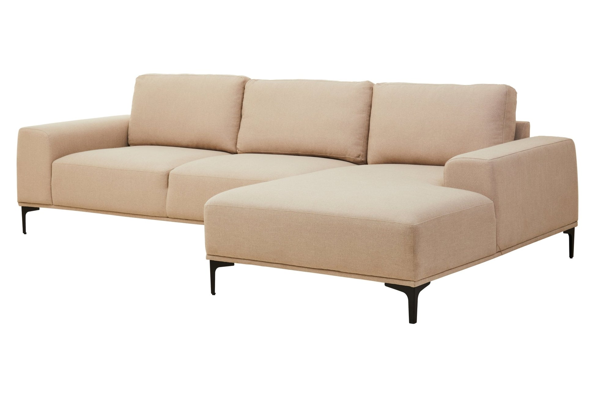 Rakel 3 Seat Natural Fabric Left Chaise Sofa - Skandi London