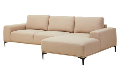 Rakel 3 Seat Natural Fabric Left Chaise Sofa - Skandi London