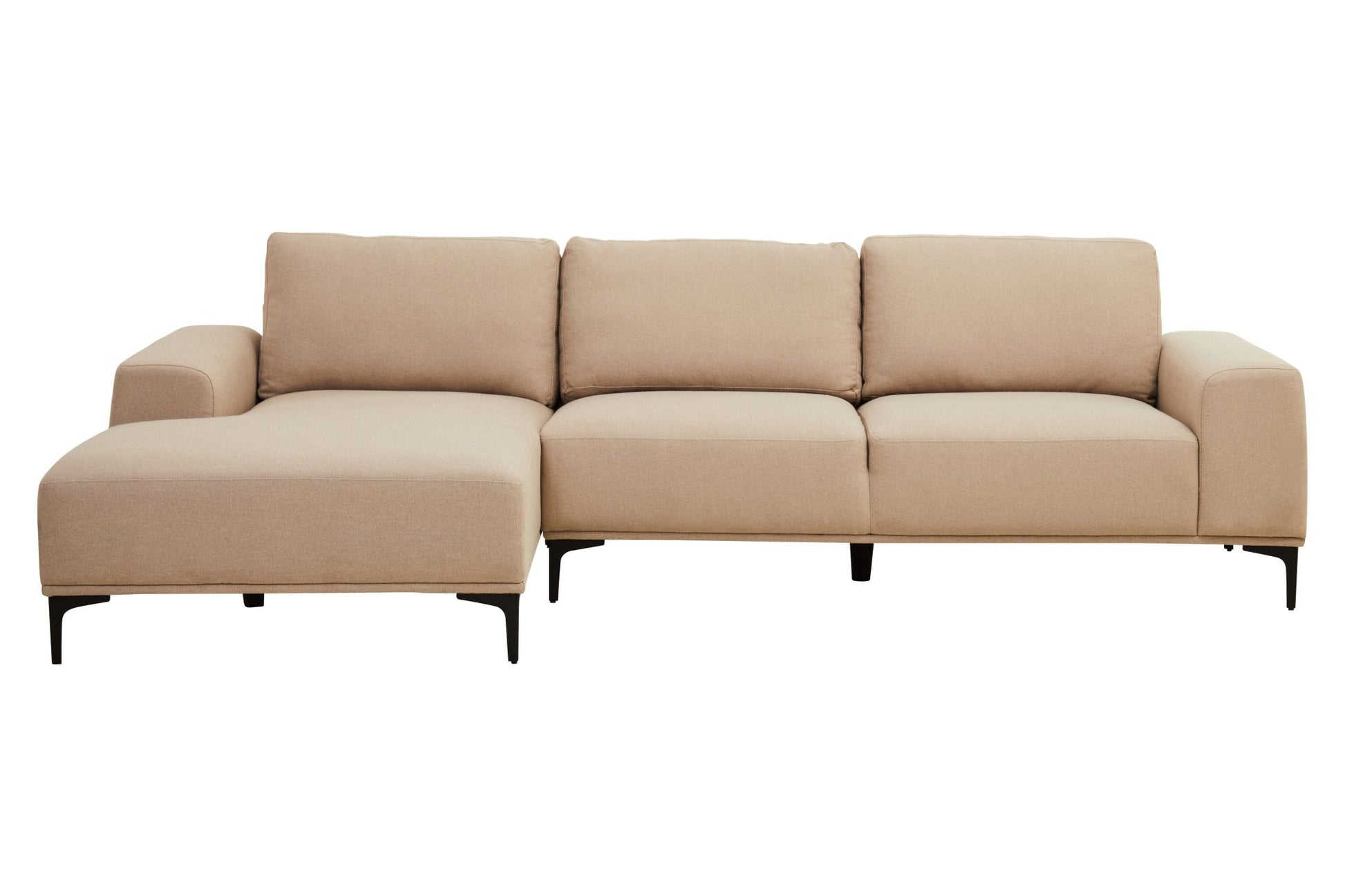 Rakel 3 Seat Natural Fabric Right Chaise Sofa - Skandi London