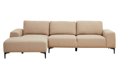 Rakel 3 Seat Natural Fabric Right Chaise Sofa - Skandi London