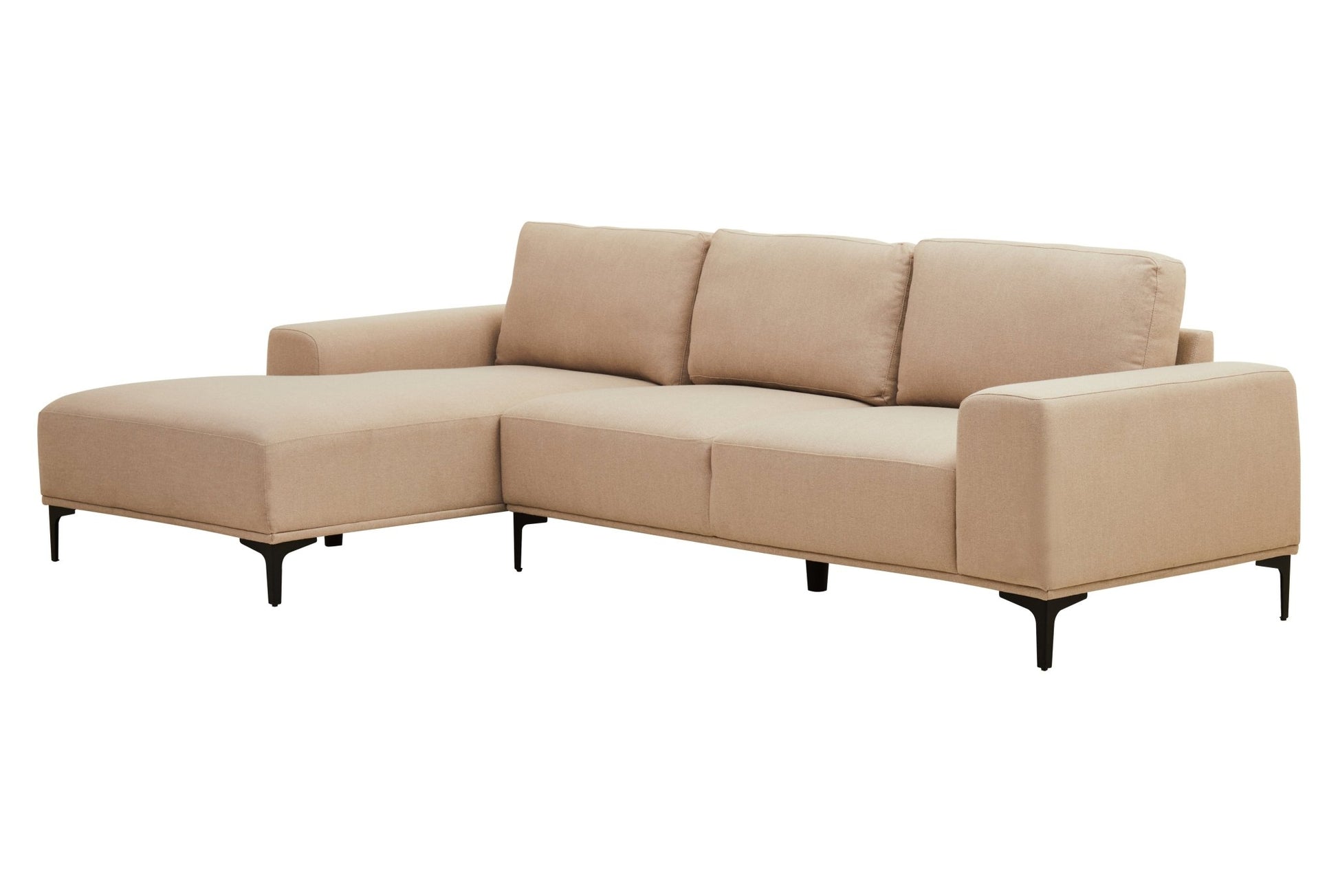 Rakel 3 Seat Natural Fabric Right Chaise Sofa - Skandi London