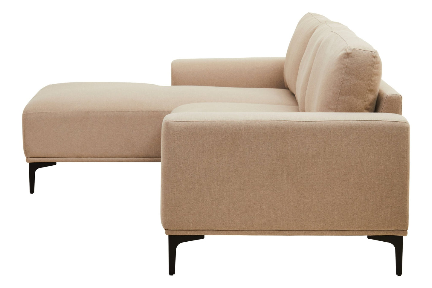Rakel 3 Seat Natural Fabric Right Chaise Sofa - Skandi London