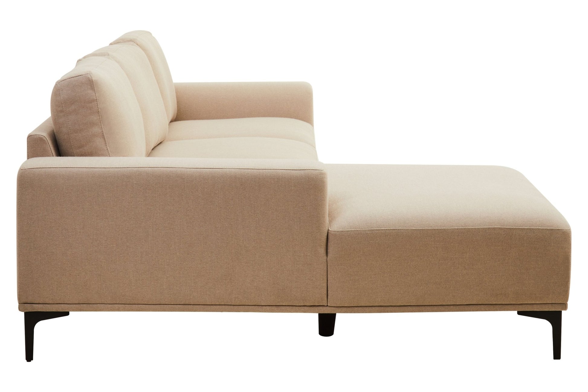 Rakel 3 Seat Natural Fabric Right Chaise Sofa - Skandi London