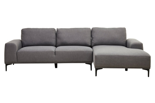 Rakel 3 Seat Grey Fabric Left Chaise Sofa - Skandi London