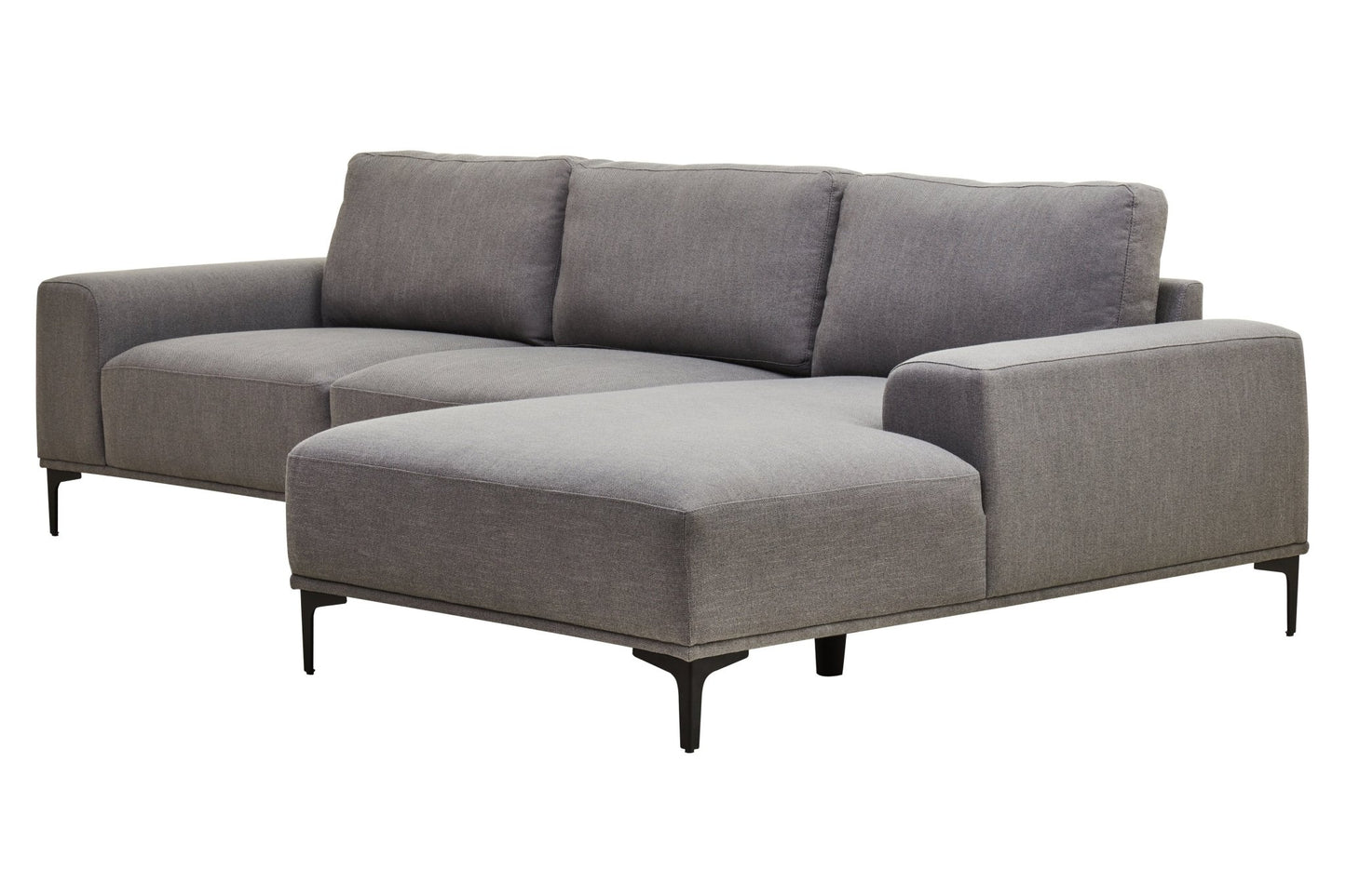 Rakel 3 Seat Grey Fabric Left Chaise Sofa - Skandi London