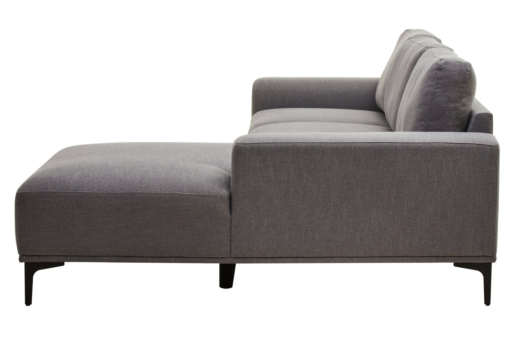 Rakel 3 Seat Grey Fabric Left Chaise Sofa - Skandi London