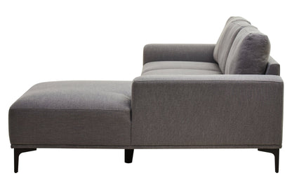 Rakel 3 Seat Grey Fabric Left Chaise Sofa - Skandi London