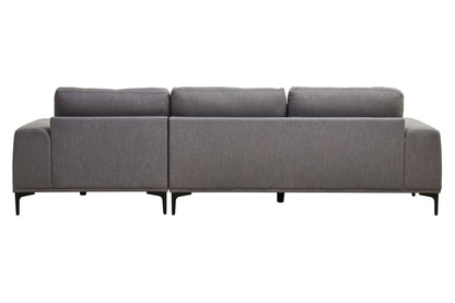 Rakel 3 Seat Grey Fabric Left Chaise Sofa - Skandi London