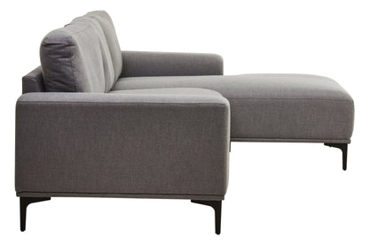 Rakel 3 Seat Grey Fabric Left Chaise Sofa - Skandi London