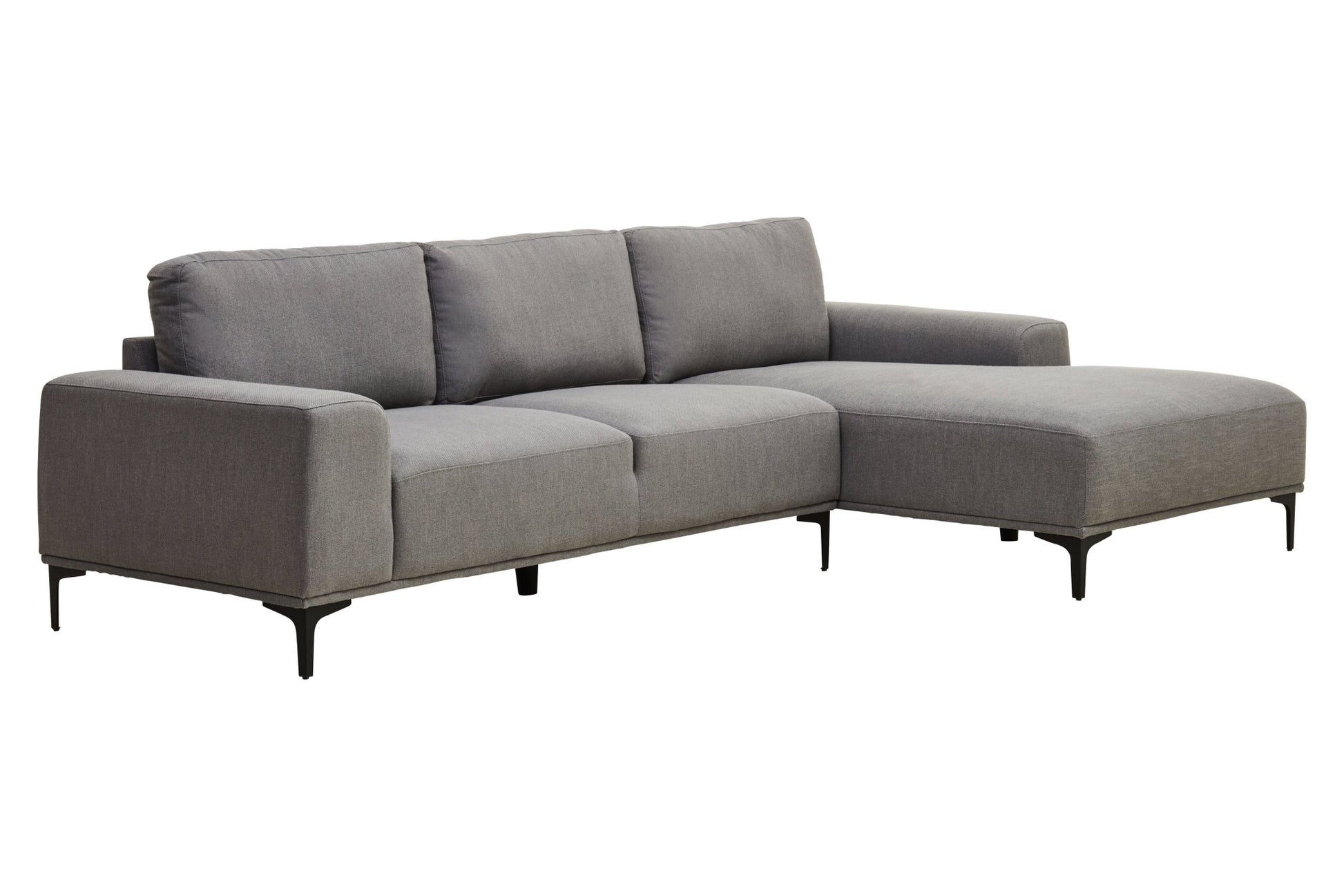 Rakel 3 Seat Grey Fabric Left Chaise Sofa - Skandi London