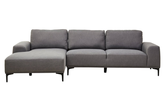 Rakel 3 Seat Grey Fabric Right Chaise Sofa - Skandi London