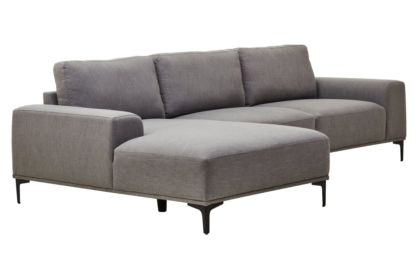 Rakel 3 Seat Grey Fabric Right Chaise Sofa - Skandi London