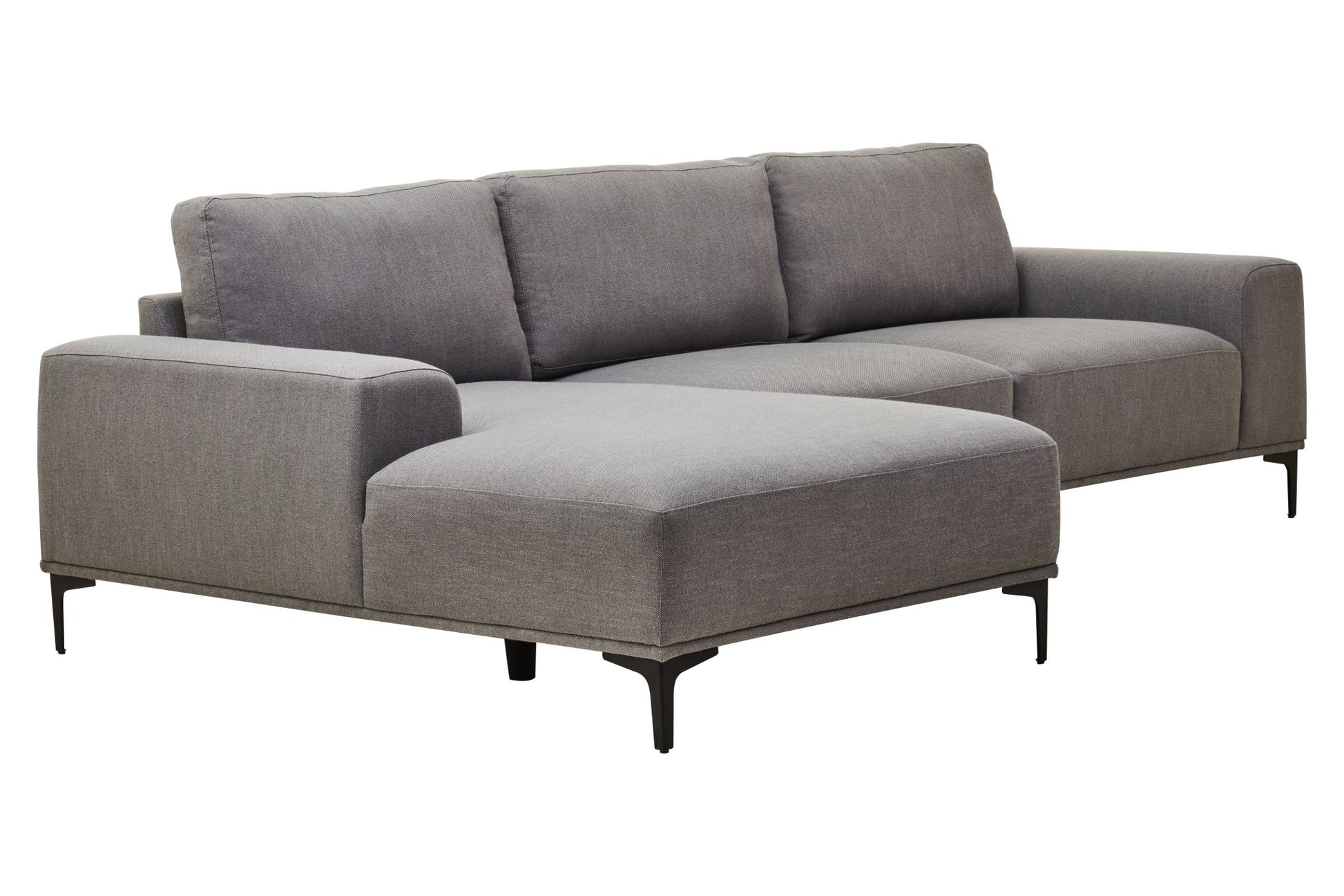 Rakel 3 Seat Grey Fabric Right Chaise Sofa - Skandi London